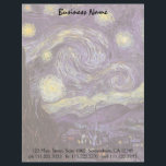 Vincent van Gogh - Starry Night Brevhuvud<br><div class="desc">Starry Night (1889) av Vincent van Gogh är en vintage post impressionism bra konst liggande naturmålning. En syn på en stad i dalen på natten med molnen snurrande, stjärnorna skugga och en vacker gyllene gult krescent måne. Den målades under dagen från minnet och är van Goghs mest berömd målning. Om...</div>