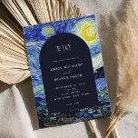 Vincent Van Gogh Starry Night Bröllop Inbjudningar<br><div class="desc">Elegantens moderna bröllopsinbjudan med Vincent Van Gogh Starry Night-målning</div>