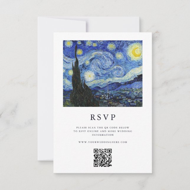 Vincent Van Gogh Starry Night Bröllop OSA Kort (Framsida)
