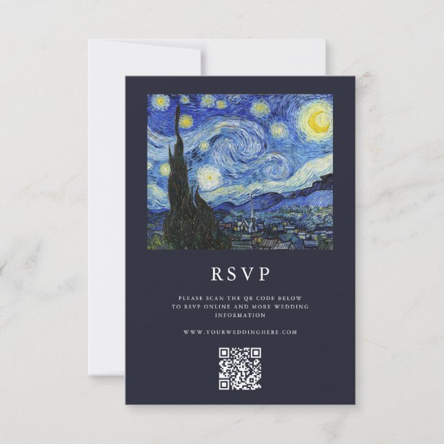 Vincent Van Gogh Starry Night Bröllop OSA Kort (Framsida)