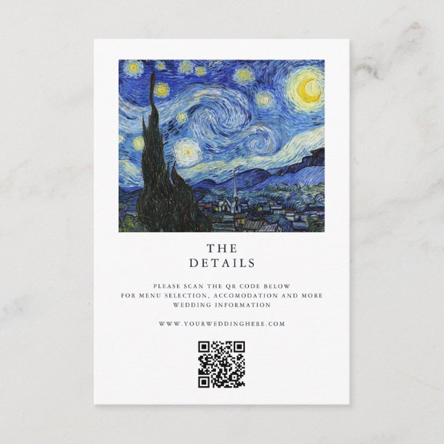 Vincent Van Gogh Starry Night Bröllop Tilläggskort (Framsida)