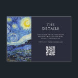 Vincent Van Gogh Starry Night Bröllop Tilläggskort<br><div class="desc">Skapa dina egna personlig bröllop-djurutrymmeskort med Vincent Van Gogh Starry Night Painting</div>