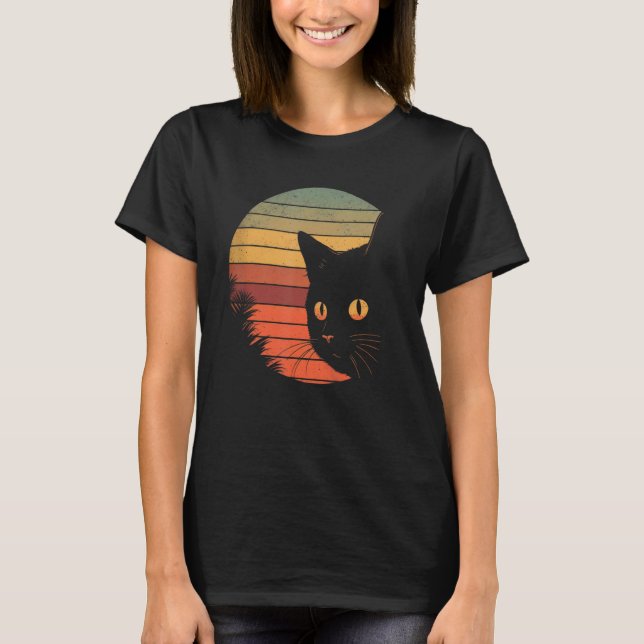 Vincent Van Gogh Starry Night Cat Lover T Shirt (Framsida)