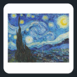 VINCENT VAN GOGH "STARRY NIGHT ENVELOPE SEAL FYRKANTIGT KLISTERMÄRKE<br><div class="desc">VINCENT VAN GOGH "STARRY NIGHT" ENVELOPE SEAL STICKER</div>