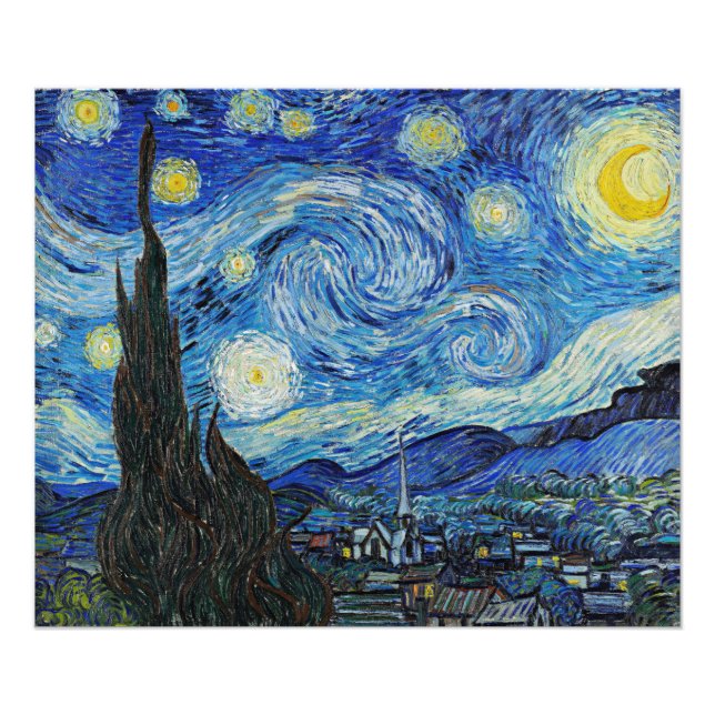Vincent van Gogh, Starry Night Fototryck (Framsidan)