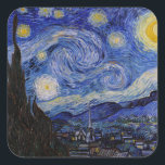 Vincent Van Gogh - Starry night Fyrkantigt Klistermärke<br><div class="desc">Stjärnnatten/La unit etoilee - Vincent Van Gogh 1889</div>