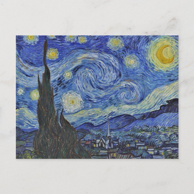 Vincent van Gogh Starry Night GalleryHD Fine Art Vykort (Framsida)