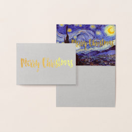 Vincent Van Gogh Starry Night God jul Guld Folierat Kort