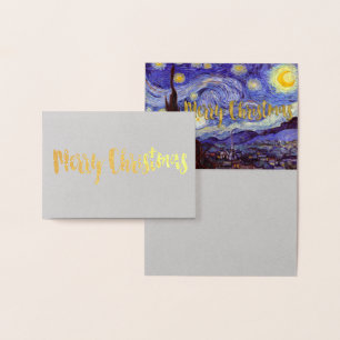 Vincent Van Gogh Starry Night God jul Guld Folierat Kort