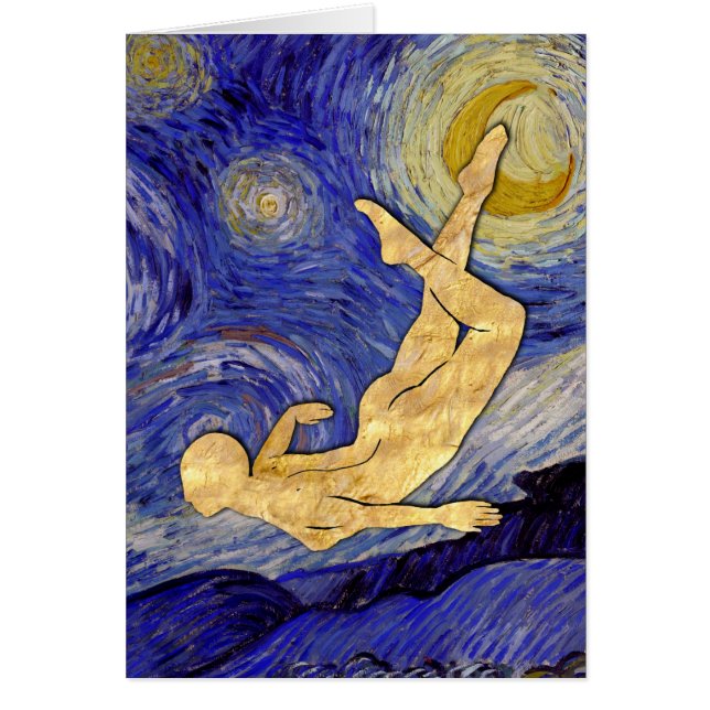Vincent Van Gogh Starry Night Hälsningskort (Framsidan)