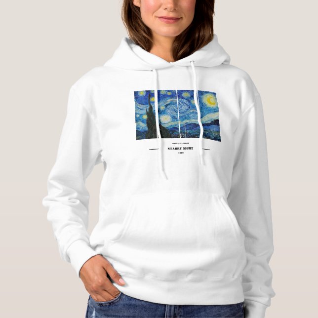 Vincent Van Gogh Starry Night Hoodie T Shirt (Framsida)