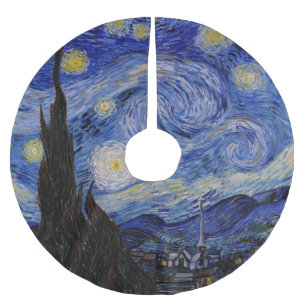 Vincent Van Gogh - Starry night Julgransmatta Borstad Polyester