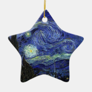 Vincent van Gogh, Starry Night Julgransprydnad Keramik