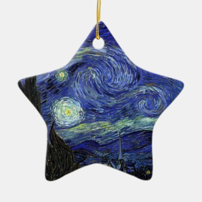 Vincent van Gogh, Starry Night Julgransprydnad Keramik (Framsidan)