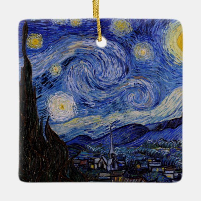 Vincent Van Gogh - Starry night Julgransprydnad Keramik (Framsida)