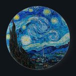 Vincent van Gogh, Starry Night Knapp<br><div class="desc">Starry Night,  berömd-målning av Vincent van Gogh</div>