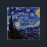 Vincent Van Gogh - Starry night Knapp<br><div class="desc">Stjärnnatten/La unit etoilee - Vincent Van Gogh 1889</div>