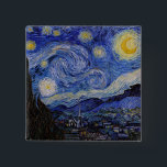 Vincent Van Gogh - Starry night Knapp<br><div class="desc">Stjärnnatten/La unit etoilee - Vincent Van Gogh 1889</div>