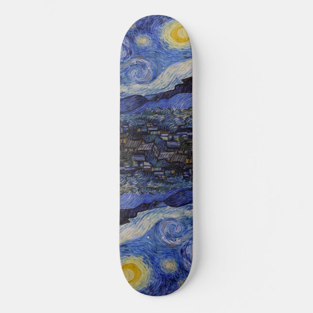 Vincent Van Gogh - Starry night Mini Skateboard Bräda 18,5 Cm (Framsida)