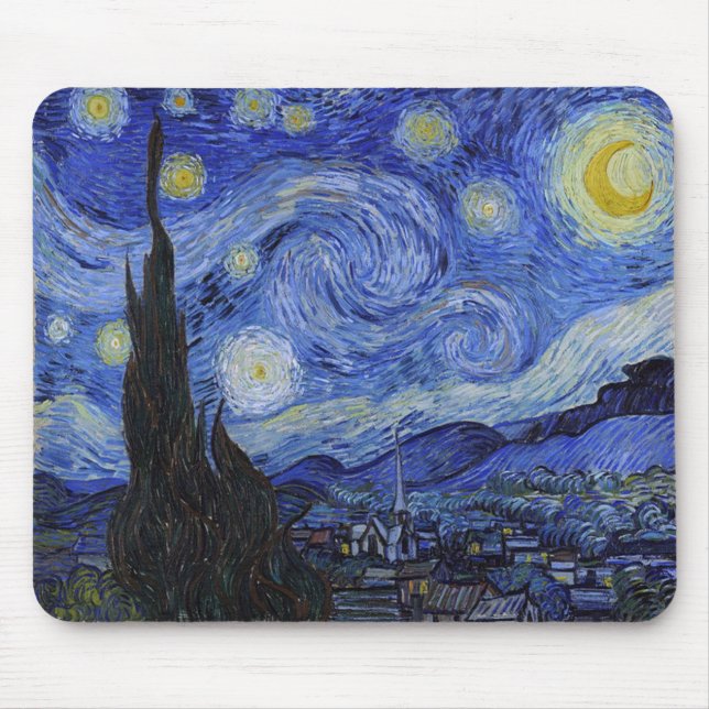 Vincent Van Gogh "Starry Night" Mousepad Musmatta (Framsidan)