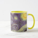 Vincent van Gogh - Starry Night Mugg<br><div class="desc">Starry Night (1889) av Vincent van Gogh är en vintage post impressionism bra konst liggande naturmålning. En syn på en stad i dalen på natten med molnen snurrande, stjärnorna skugga och en vacker gyllene gult krescent måne. Den målades under dagen från minnet och är van Goghs mest berömd målning. Om...</div>