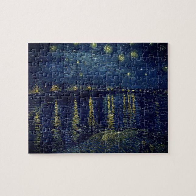 Vincent Van Gogh Starry Night on Rhone Puzzle Pussel (Horisontell)