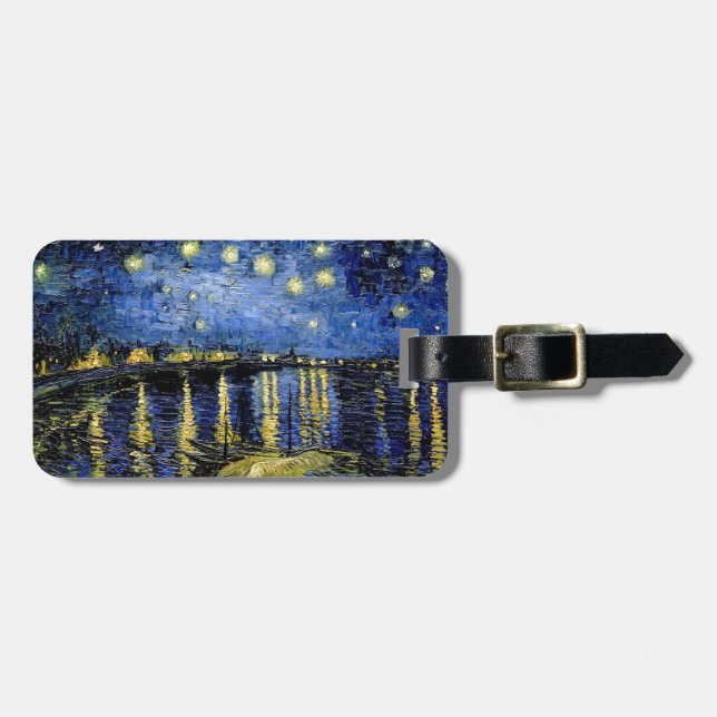 Vincent Van Gogh Starry Night Över Rhone 1888 Bagagebricka (Horisontell Framsida)