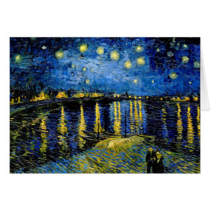 Vincent Van Gogh Starry Night Över Rhone 1888 Hälsningskort