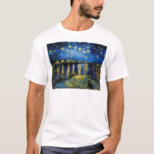 Vincent Van Gogh Starry Night Över Rhone 1888 Tee Shirt