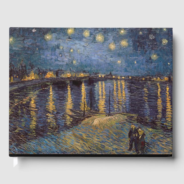 Vincent Van Gogh Starry Night over Rhone River Gästböcker (Framsida)