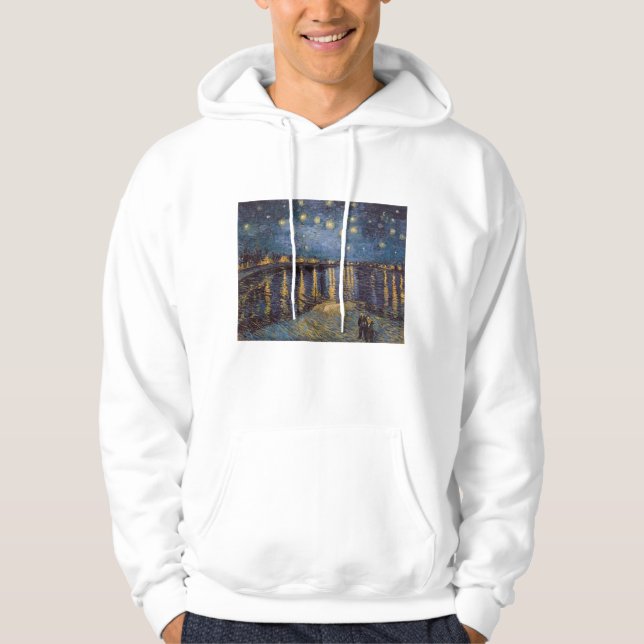 Vincent Van Gogh Starry Night over Rhone River Hoodie (Framsida)