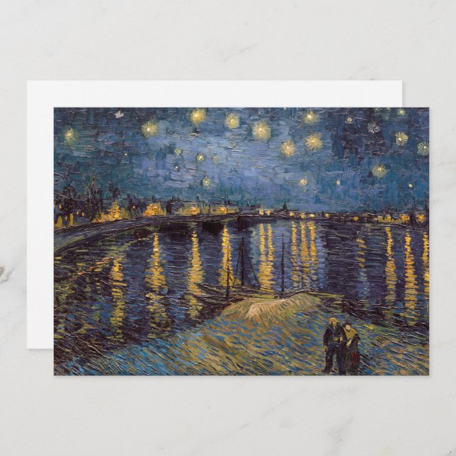 Vincent Van Gogh Starry Night over Rhone River Inbjudningar (Fram/baksida)
