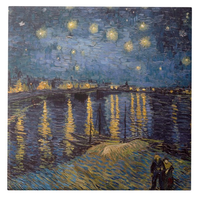 Vincent Van Gogh Starry Night over Rhone River Kakelplatta (Framsidan)