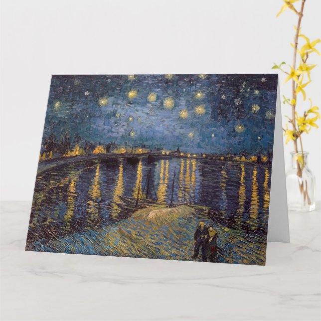 Vincent Van Gogh Starry Night over Rhone River Kort (Gul blomma)