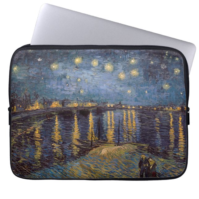 Vincent Van Gogh Starry Night over Rhone River Laptop Fodral (Framsidan)