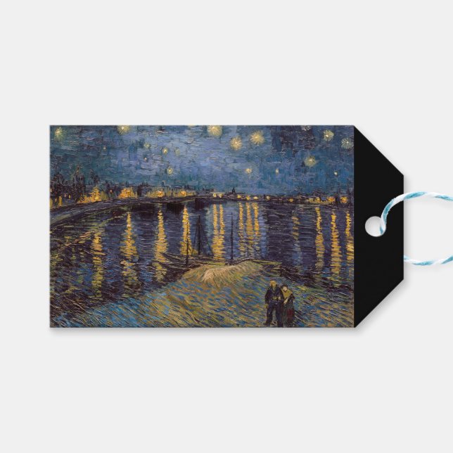 Vincent Van Gogh Starry Night over Rhone River Presentetikett (Framsidan (Horisontell))