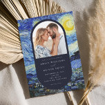 Vincent Van Gogh Starry Night Photo Bröllop Inbjudningar<br><div class="desc">Elegantens moderna bröllopsinbjudan med Vincent Van Gogh Starry Night-målning och ditt anpassningsbar foto.</div>
