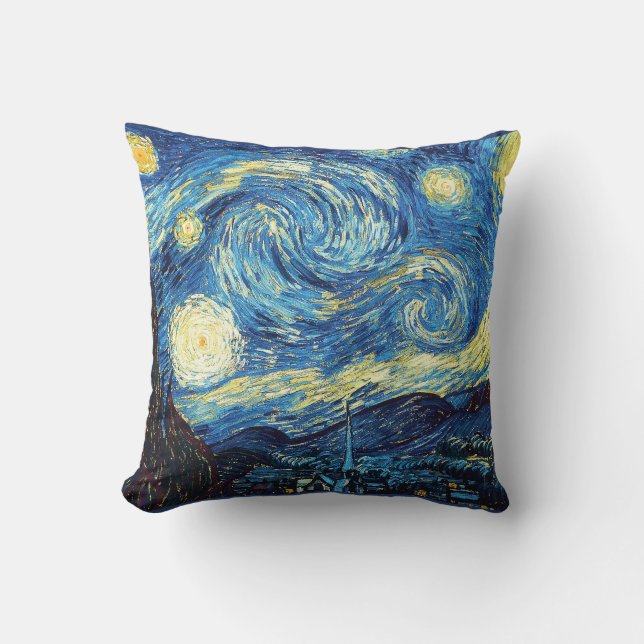 Vincent Van Gogh Starry Night Pillow Kudde (Framsida)