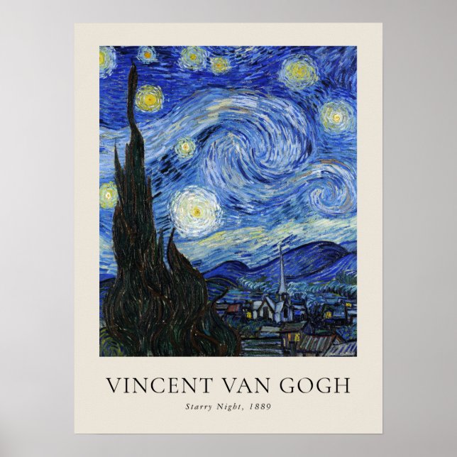 Vincent Van Gogh Starry Night Poster (Framsidan)
