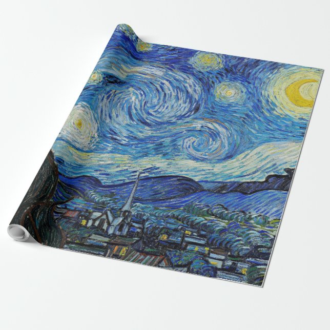 Vincent van Gogh, Starry Night Presentpapper (Utrullad)