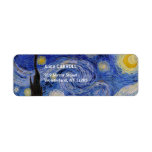 Vincent Van Gogh - Starry night Returadress Etikett<br><div class="desc">Stjärnnatten/La unit etoilee - Vincent Van Gogh 1889</div>