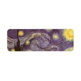 Vincent van Gogh - Starry Night Returadress Etikett