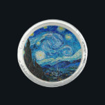 Vincent van Gogh, Starry Night Ring<br><div class="desc">Starry Night,  berömd-målning av Vincent van Gogh</div>