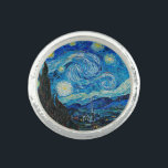 Vincent van Gogh, Starry Night Ring<br><div class="desc">Starry Night,  berömd-målning av Vincent van Gogh</div>