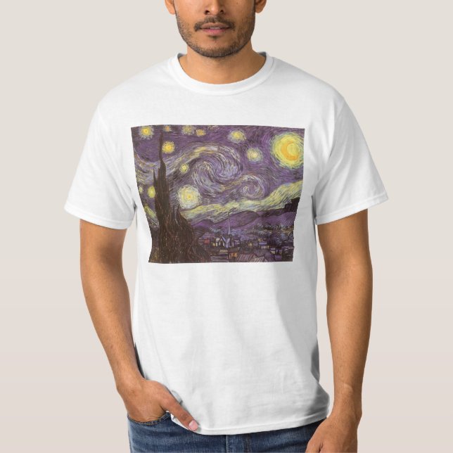 Vincent van Gogh - Starry Night T Shirt (Framsida)