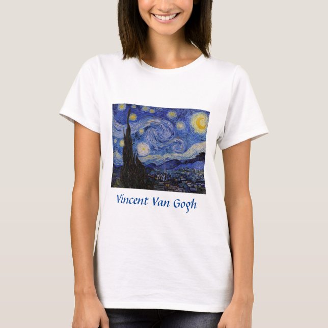 Vincent Van Gogh - Starry night T Shirt (Framsida)