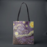 Vincent van Gogh - Starry Night Tygkasse<br><div class="desc">Starry Night (1889) av Vincent van Gogh är en vintage post impressionism bra konst liggande naturmålning. En syn på en stad i dalen på natten med molnen snurrande, stjärnorna skugga och en vacker gyllene gult krescent måne. Den målades under dagen från minnet och är van Goghs mest berömd målning. Om...</div>