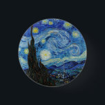 Vincent Van Gogh Starry Night Vintage Fine Art<br><div class="desc">Vincent Van Gogh Starry Night Vintage Fine Art Button</div>