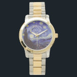 Vincent Van Gogh Starry Night Vintage Fine Art Armbandsur<br><div class="desc">Vincent van Gogh Starry Night Fine Art Painting Starry Night är en målning av den nederländske postimponerande konstnären Vincent van Gogh. Den blå natten i himlar är fylld med roliga moln, stjärnor och ett ljust halvmånsfärande måne. Det har funnits i den permanenta samlingen av Modern Art-museet i New York sedan...</div>