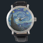 Vincent Van Gogh Starry Night Vintage Fine Art Armbandsur<br><div class="desc">Vincent Van Gogh Starry Night Vintage Fine Art Watch</div>